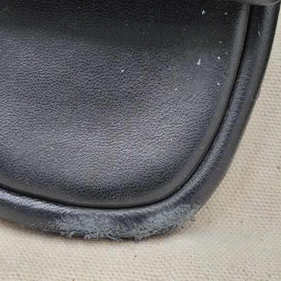 TORY BURCH DOUBLE T SPORT SLIDE SANDAL Black leather Women's size 10 - Picture 4 of 5